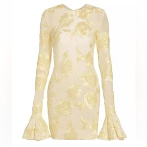ROTATE Birger Christensen Mesh Floral-Embroidered Minidress